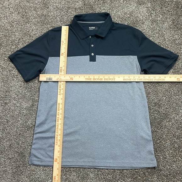 Bolle large men’s polo collared shirt two tone colorblock performance gold shirt - Picture 3 of 5